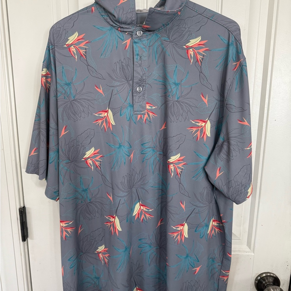 Walter Hagen Gray Floral Men's Shirt